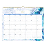 Gemma Academic Wall Calendar, Geode Artwork, 15" X 12", White/blue Sheets, 12-month (july To June): 2024 To 2025