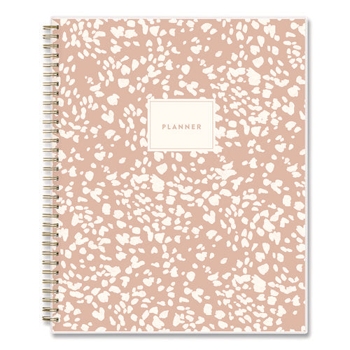 Natalya Weekly/monthly Planner, Abstract Artwork, 11 X 8.5, Peach-pink/white Cover, 12-month (jan To Dec): 2025