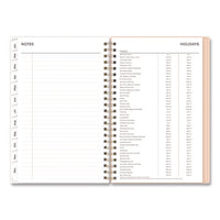 Natalya Weekly/monthly Planner, Abstract Artwork, 8 X 5, Peach-pink/white Cover, 12-month (jan To Dec): 2025