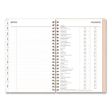 Natalya Weekly/monthly Planner, Abstract Artwork, 8 X 5, Peach-pink/white Cover, 12-month (jan To Dec): 2025