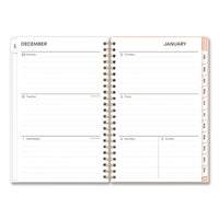 Natalya Weekly/monthly Planner, Abstract Artwork, 8 X 5, Peach-pink/white Cover, 12-month (jan To Dec): 2025