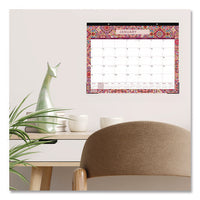 Amalia Desk Pad Calendar, Mandala Artwork, 22 X 17, White/multicolor Sheets, Black Headband, 12-month (jan To Dec): 2025