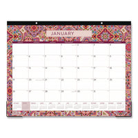 Amalia Desk Pad Calendar, Mandala Artwork, 22 X 17, White/multicolor Sheets, Black Headband, 12-month (jan To Dec): 2025