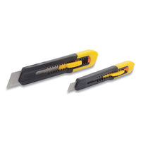 Two-pack Quick Point Snap Off Blade Utility Knife, 9 Mm And 18 Mm Blades, Yellow/black