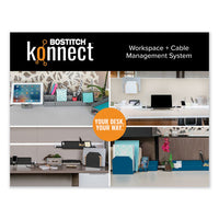 Konnect Desk Organizer And Cable Management Five-piece Kit, Plastic, White