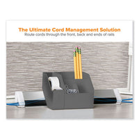 Konnect Desk Organizer And Cable Management Nine-piece Kit, Plastic, Gray