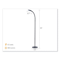 Gooseneck Floor Lamp, 72" Tall, Black Base