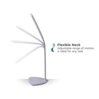 Battery Led Dimmable Desk Lamp With Adjustable Color Temperature, 12.6" High, White