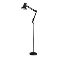 Swing Arm Metal Floor Lamp, 64.96" To 72" Tall, Black Base, Black Metal Shade