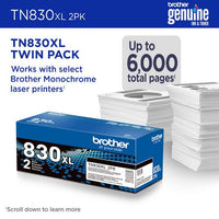 Tn830xl High-yield Toner, 3,000 Page-yield, Black, 2/pack