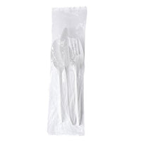 Three-piece Cutlery Kit, Fork/knife/teaspoon, Mediumweight, White, 250/carton