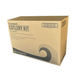 Four-piece Cutlery Kit, Fork/knife/napkin/teaspoon, Mediumweight, White, 250/carton