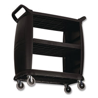 Bussing Cart, Plastic, 3 Shelves, 300 Lb Capacity, 18 X 36.25 X 38, Black