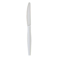 Heavyweight Wrapped Polystyrene Cutlery, Knife, White, 1,000/carton