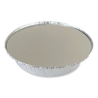 Round Aluminum To-go Container Lids, Flat Lid, 9", Silver, Paper, 500/carton