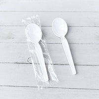 Heavyweight Wrapped Polystyrene Cutlery, Teaspoon, White, 1,000/carton