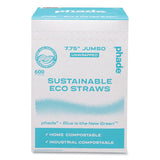Marine Biodegradable Straws, 7.75", Ocean Blue, 6,000/carton