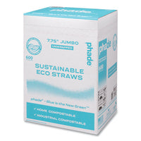Marine Biodegradable Straws, 7.75", Ocean Blue, 6,000/carton