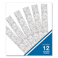 Straight Borders, 3" X 3 Ft, Black/white Dotted, 12/pack