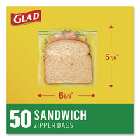 Zipper Food Storage Sandwich Bags, 6.63 X 5.88, Clear, 50 Bags/box