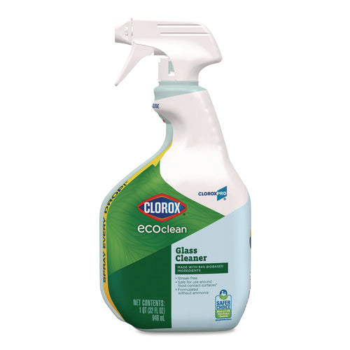 Clorox Pro Ecoclean Glass Cleaner, Unscented, 32 Oz Spray Bottle