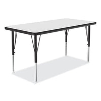 Markerboard Activity Tables, Rectangular, 48" X 24" X 19" To 29", White Top, Black Legs, 4/pallet, Ships In 4-6 Business Days