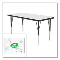 Markerboard Activity Tables, Rectangular, 48" X 24" X 19" To 29", White Top, Black Legs, 4/pallet, Ships In 4-6 Business Days
