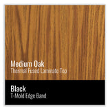Adjustable Activity Table, Rectangular, 48" X 24" X 19" To 29", Med Oak Top, Black Legs, 4/pallet, Ships In 4-6 Business Days