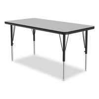 Adjustable Activity Table, Rectangular, 48" X 24" X 19" To 29", Granite Top, Black Legs, 4/pallet, Ships In 4-6 Business Days