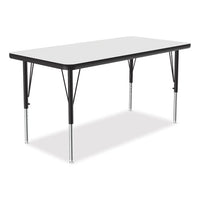 Markerboard Activity Tables, Rectangular, 60" X 24" X 19" To 29", White Top, Black Legs, 4/pallet, Ships In 4-6 Business Days