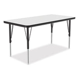 Markerboard Activity Tables, Rectangular, 60" X 24" X 19" To 29", White Top, Black Legs, 4/pallet, Ships In 4-6 Business Days