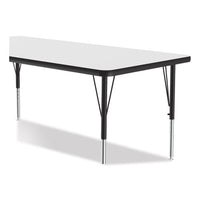 Markerboard Activity Tables, Rectangular, 60" X 30" X 19" To 29", White Top, Black Legs, 4/pallet, Ships In 4-6 Business Days
