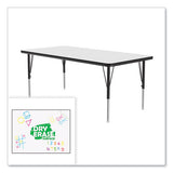 Markerboard Activity Tables, Rectangular, 60" X 30" X 19" To 29", White Top, Black Legs, 4/pallet, Ships In 4-6 Business Days
