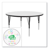 Dry Erase Markerboard Activity Tables, Round, 42" X 19" To 29", White Top, Black Legs, 4/pallet, Ships In 4-6 Business Days