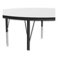 Dry Erase Markerboard Activity Tables, Round, 42" X 19" To 29", White Top, Black Legs, 4/pallet, Ships In 4-6 Business Days