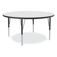 Dry Erase Markerboard Activity Tables, Round, 42" X 19" To 29", White Top, Black Legs, 4/pallet, Ships In 4-6 Business Days