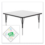 Markerboard Activity Tables, Square, 48" X 48" X 19" To 29", White Top, Black Legs, 4/pallet, Ships In 4-6 Business Days