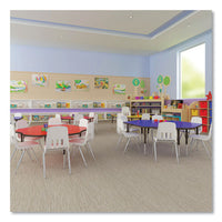 Adjustable Activity Tables, Square, 48" X 48" X 19" To 29", Medium Oak Top, Silver Legs, 4/pallet, Ships In 4-6 Business Days
