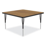 Adjustable Activity Tables, Square, 48" X 48" X 19" To 29", Medium Oak Top, Black Legs, 4/pallet, Ships In 4-6 Business Days