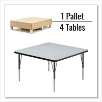 Adjustable Activity Tables, Square, 48" X 48" X 19" To 29", Gray Top, Black Legs, 4/pallet, Ships In 4-6 Business Days