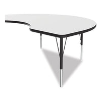 Markerboard Activity Table, Kidney Shape, 72" X 48" X 19" To 29", White Top, Black Legs, 4/pallet, Ships In 4-6 Business Days