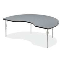 Adjustable Activity Tables, Kidney Shaped, 72" X 48" X 19" To 29", Gray Top, Gray Legs, 4/pallet, Ships In 4-6 Business Days