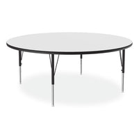 Markerboard Activity Tables, Round, 60" X 19" To 29", White Top, Black/silver Legs, 4/pallet, Ships In 4-6 Business Days