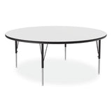Markerboard Activity Tables, Round, 60" X 19" To 29", White Top, Black/silver Legs, 4/pallet, Ships In 4-6 Business Days