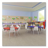Height Adjustable Activity Tables, Round, 60" X 19" To 29", Medium Oak Top, Gray Legs, 4/pallet, Ships In 4-6 Business Days