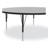 Height Adjustable Activity Table, Round, 60" X 19" To 29", Gray Granite Top, Black Legs, 4/pallet, Ships In 4-6 Business Days