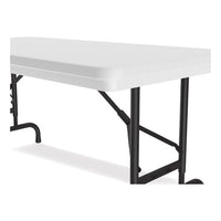 Adjustable Folding Table, Rectangular, 48" X 24" X 22" To 32", Gray Top, Black Legs, 4/pallet, Ships In 4-6 Business Days