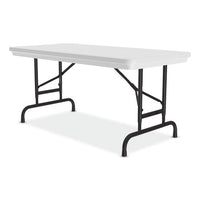 Adjustable Folding Table, Rectangular, 48" X 24" X 22" To 32", Gray Top, Black Legs, 4/pallet, Ships In 4-6 Business Days