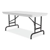 Adjustable Folding Table, Rectangular, 48" X 24" X 22" To 32", Gray Top, Black Legs, 4/pallet, Ships In 4-6 Business Days