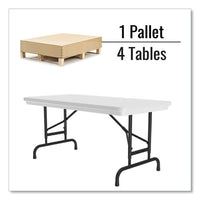 Adjustable Folding Table, Rectangular, 48" X 24" X 22" To 32", Gray Top, Black Legs, 4/pallet, Ships In 4-6 Business Days